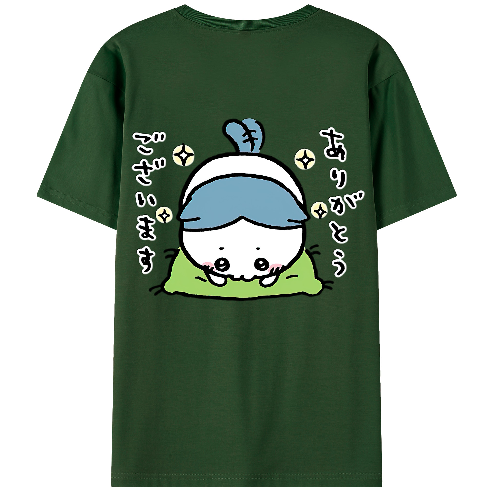 （画像用） ちいかわ ハチワレ Chii-kawa hachiware 綿100％半袖Tシャツ（背面プリント）